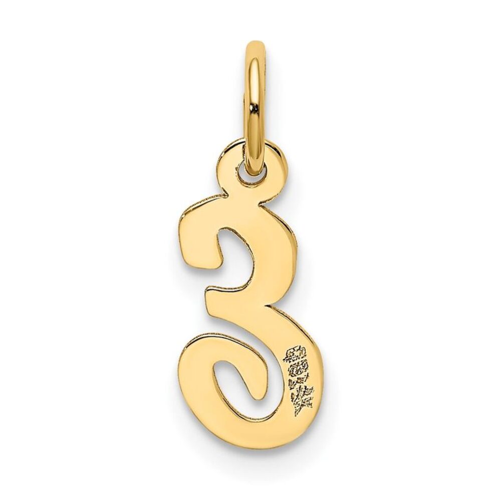 10k Yellow Gold Small Script Initial E Charm - image 4